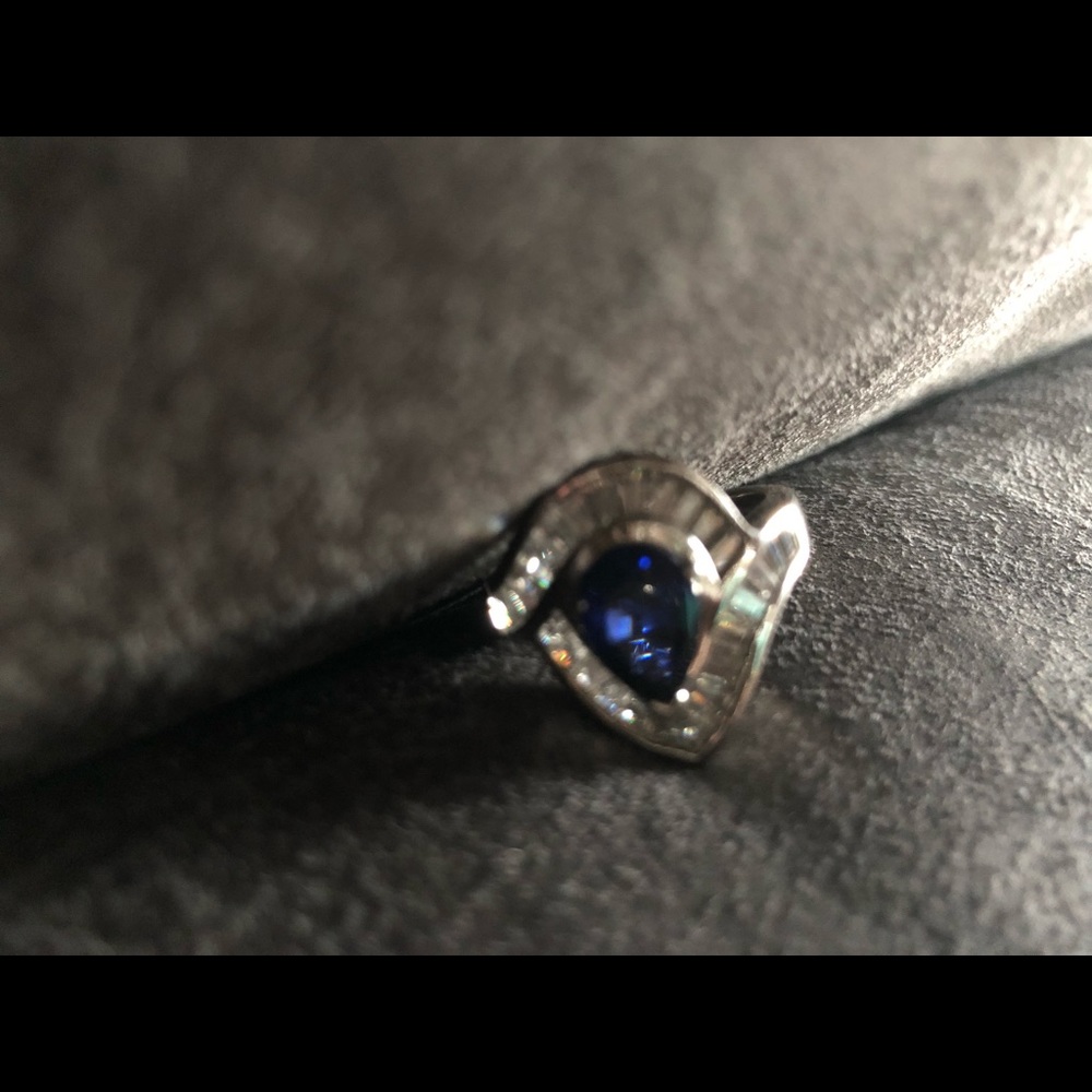 Sapphire and Diamonique ~ Man made stones